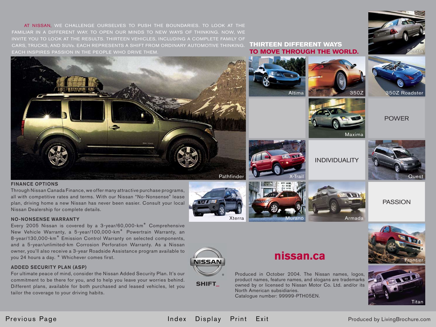 2005 Nissan Pathfinder Brochure Page 13